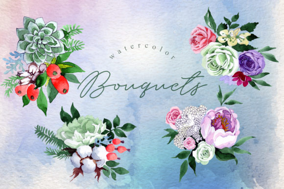 Bouquets Blue Watercolor: A Versatile Illustration for Modern Branding