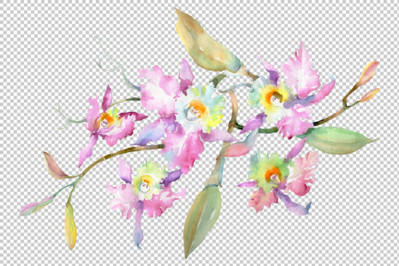 Branch of Pink Orchids Watercolor Embroidery Design Review