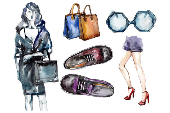 Collection Fashion Peep Watercolor: A Versatile Illustration for Crafters