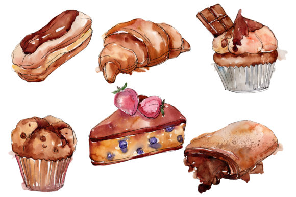 Dessert Cake Illustrations: A Sweet Graphic Design Asset for Crafting