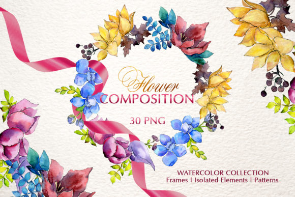 Flower Composition Watercolor Png: A Versatile Illustration for Creative Branding