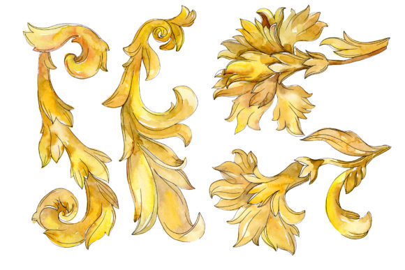 Gold Monograms Watercolor: A Premium Illustration for Modern Branding