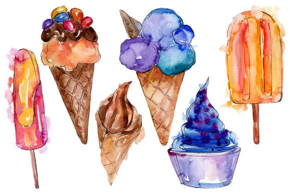 Ice Cream Berry Watercolor: A Delightful Embroidery Design for Creative Projects
