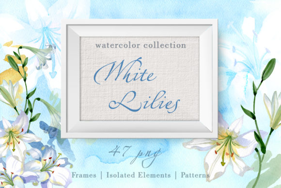 Lilies White Watercolor: A Versatile Illustration for Modern Branding