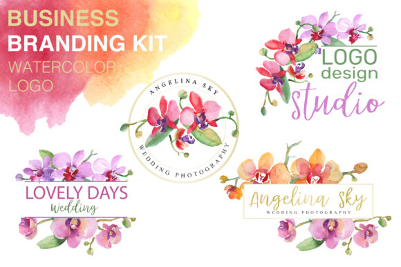 Logo with Beautiful Orchids Watercolor: A Practical Illustration for Creative Sellers