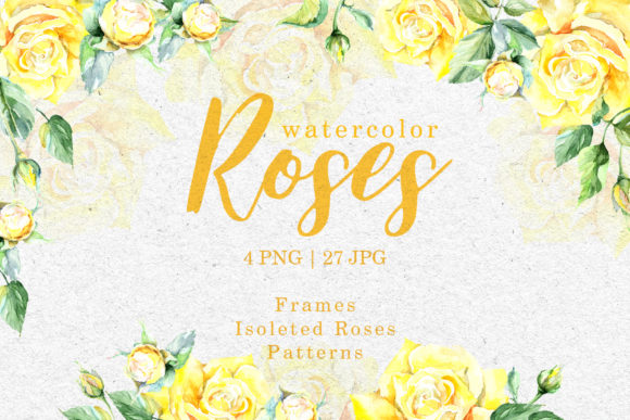 Roses Bright Yellow Watercolor: A Versatile Illustration for Content Creators