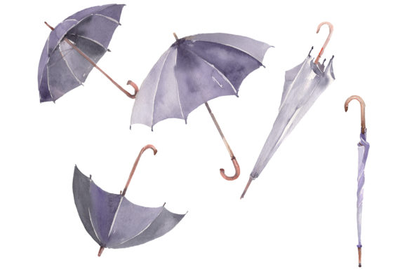 Umbrella Watercolor Illustrations for Small Business Branding